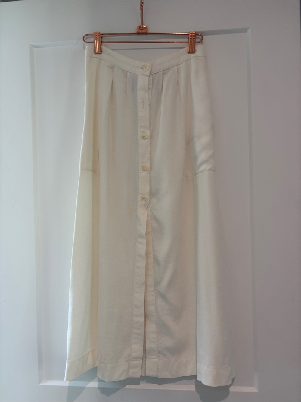 Reformation Ivory Button Front Maxi Skirt